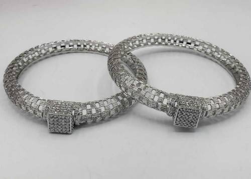 2 pcs silver plated bangles