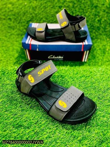 Men's Rexine Casual Sandals, Grey
