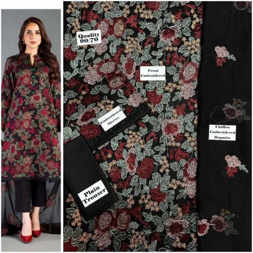 Front Full Embroidered