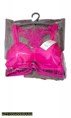 Padded net lace sports bra