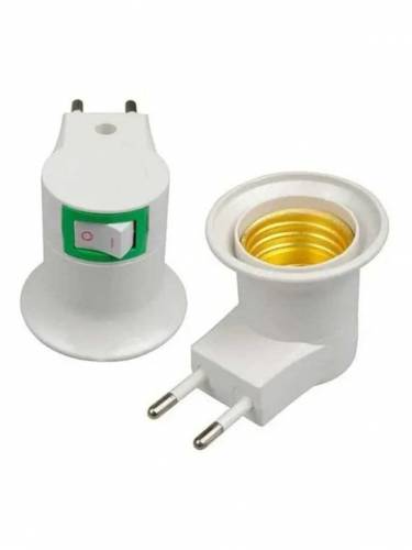 1PC LED Light Holder Bulb Adapter Converter Socket EU Plug PBT PP To E