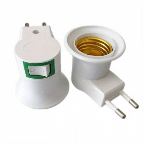1PC LED Light Holder Bulb Adapter Converter Socket EU Plug PBT PP To E