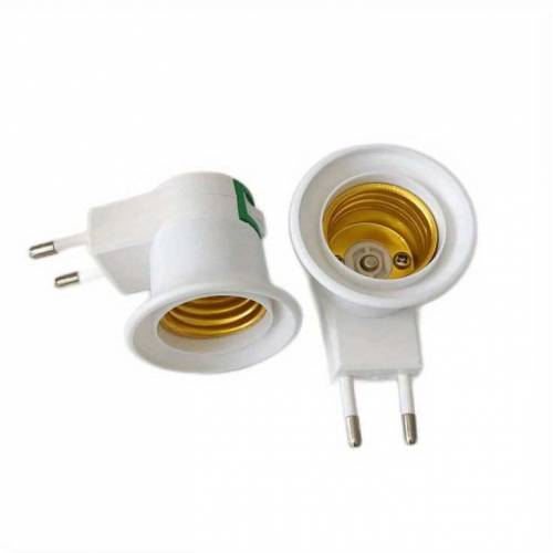 1PC LED Light Holder Bulb Adapter Converter Socket EU Plug PBT PP To E