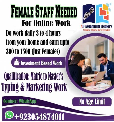 Homebased Online Assignments Preparing work Available for Females