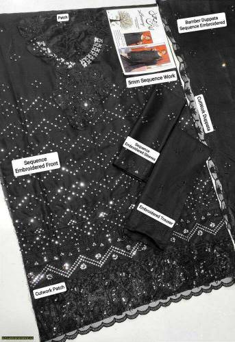 3 Pcs Woman's Unstitched Lawn Embroidered Suit 