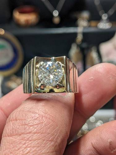 Mossionite Diamond Ring 