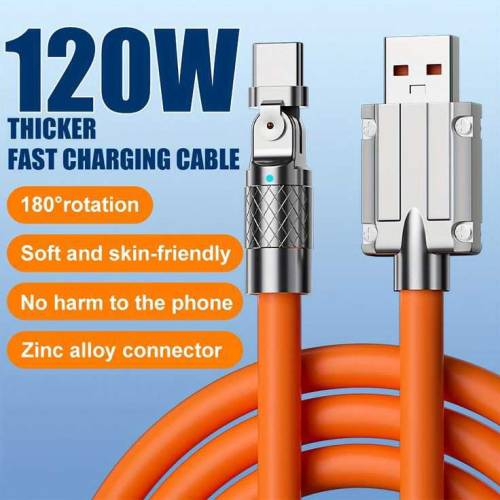 120W 6A Fast Charging Liquid Silicon Cable Original For Type C/Micro