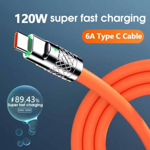 120W 6A Fast Charging Liquid Silicon Cable Original For Type C/Micro