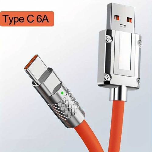 120W 6A Fast Charging Liquid Silicon Cable Original For Type C/Micro