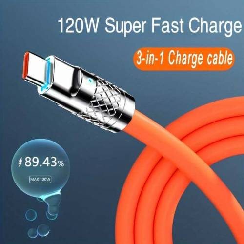 120W 6A Fast Charging Liquid Silicon Cable Original For Type C/Micro