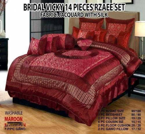 14 pc Jacquard Double Bed Razai Set Luxurious Comfort for Your Bedroom