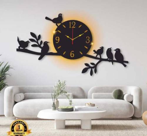 Sparrow design laminated wall clock with backlight 