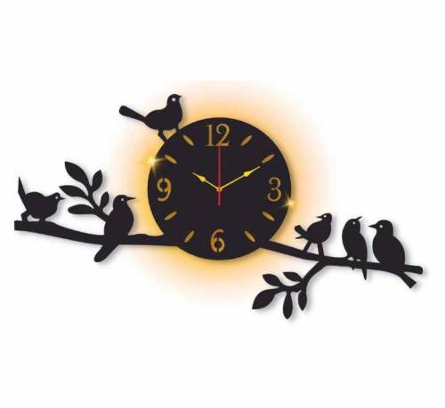 Sparrow design laminated wall clock with backlight 