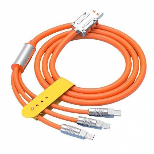 3 in 1 6A 120W USB Fast Charger Cable For Iphone Micro USB C Type C Ch