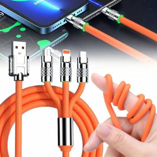 3 in 1 6A 120W USB Fast Charger Cable For Iphone Micro USB C Type C Ch