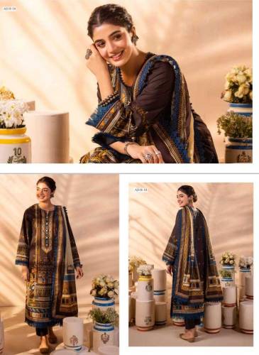 Digital Printed Lawn Shirt with Digital Printed Lawn Dupatta & Dyed tr