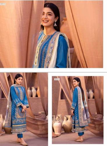 Digital Printed Lawn Shirt with Digital Printed Lawn Dupatta & Dyed tr