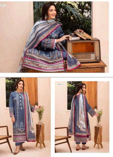 Digital Printed Lawn Shirt with Digital Printed Lawn Dupatta & Dyed tr