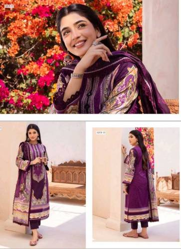 Digital Printed Lawn Shirt with Digital Printed Lawn Dupatta & Dyed tr