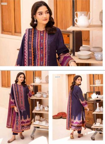 Digital Printed Lawn Shirt with Digital Printed Lawn Dupatta & Dyed tr