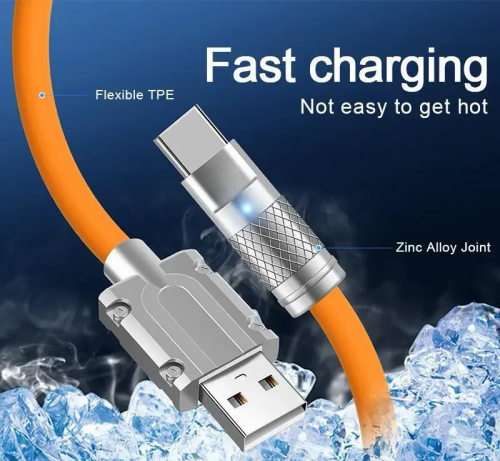 Fiber And Metal Type-C charging Cable 120W 
