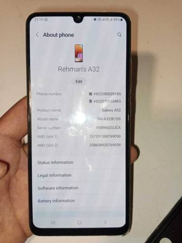 Samsung A32 6 128 gb 10/10 condition no open no repair data charger 