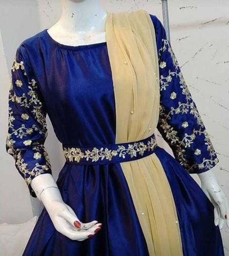 4pcs katan silk embroided maxi