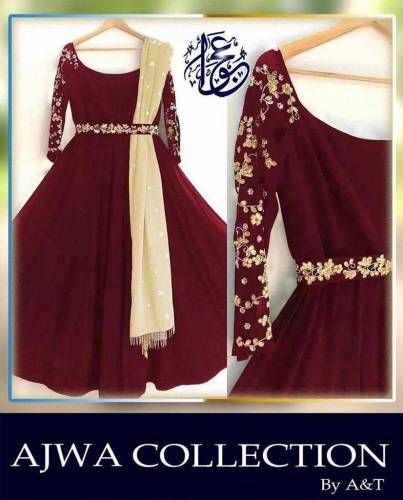 4pcs katan silk embroided maxi