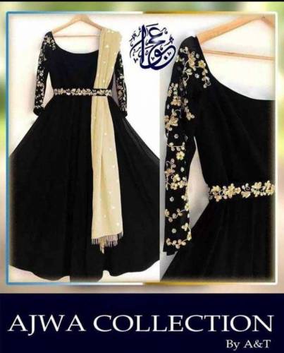4pcs katan silk embroided maxi