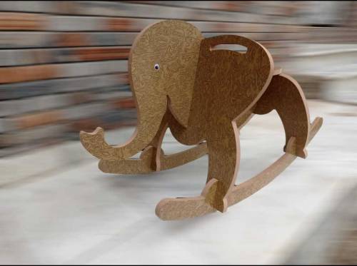 Rocking elephant wooden 