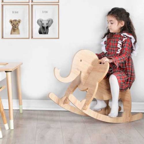 Rocking elephant wooden 
