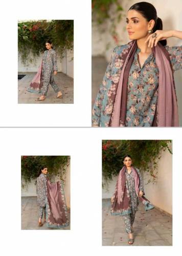Salina Digital 3 PC Printed Allover Lawn with Dyed Cambric Trouser