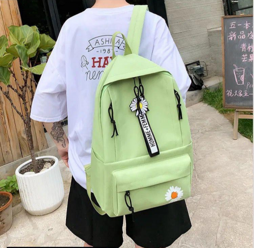 4 Pcs Canvas Backpack Set