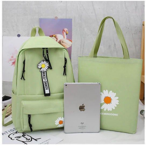 4 Pcs Canvas Backpack Set