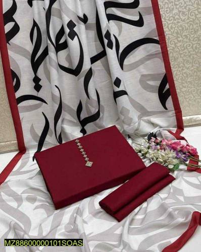 3pcs unstitched swiss lawn