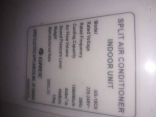 Spilt 1. 5 ton ac fit condition. excelent working