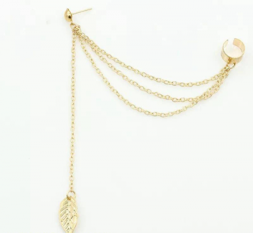 sale sale 2pcs gold and silver leaf design ear clips earrings 