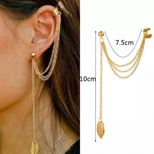 sale sale 2pcs gold and silver leaf design ear clips earrings 
