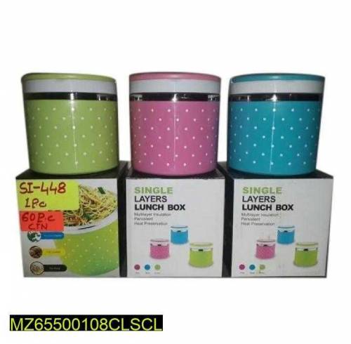 Single tier lunch box stainless steel 