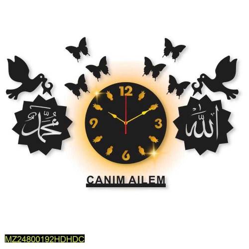 Beautiful Wood Wall Clock With Backlight