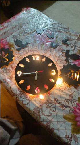 Beautiful Wood Wall Clock With Backlight