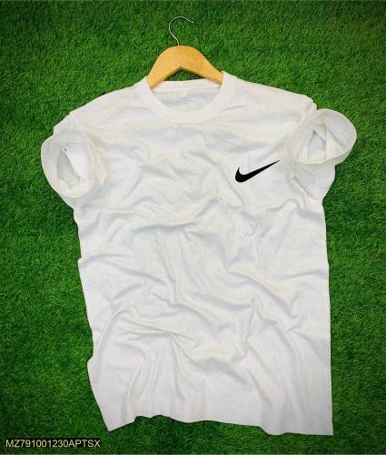 Men Stitched Cotton Plain T-shirt 