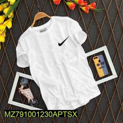 Men Stitched Cotton Plain T-shirt 
