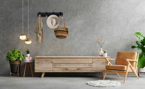 Coat Rack Wall Mounted with 5 freely move  Hooks, Coat Hooks, Coat Hoo