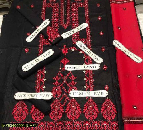 •  Fabric: Lawn•  Pattern: Embroidered•  Shirt Front -