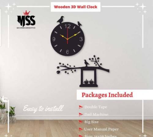 Analog stylish wodden wall clock 