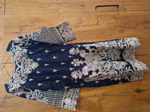 fancy stitched organza embroidered dress