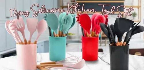12  PCs silicone spatula spoon set