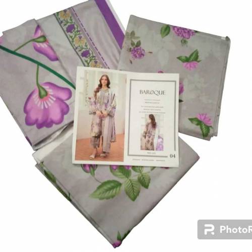 Baroque 3 Piece Unstitched Dress 3 piece Printed Lawn 