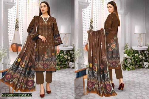 3Pcs Women's Unstitched Kotrai Suit